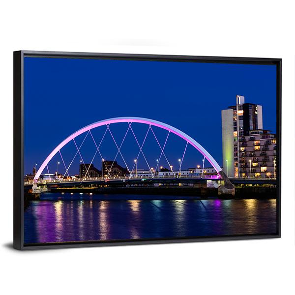 River Clyde At Dusk Canvas Wall Art-5 Horizontal-Gallery Wrap-22" x 12"-Tiaracle