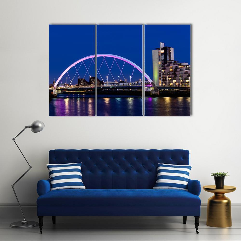 River Clyde At Dusk Canvas Wall Art-3 Horizontal-Gallery Wrap-37" x 24"-Tiaracle