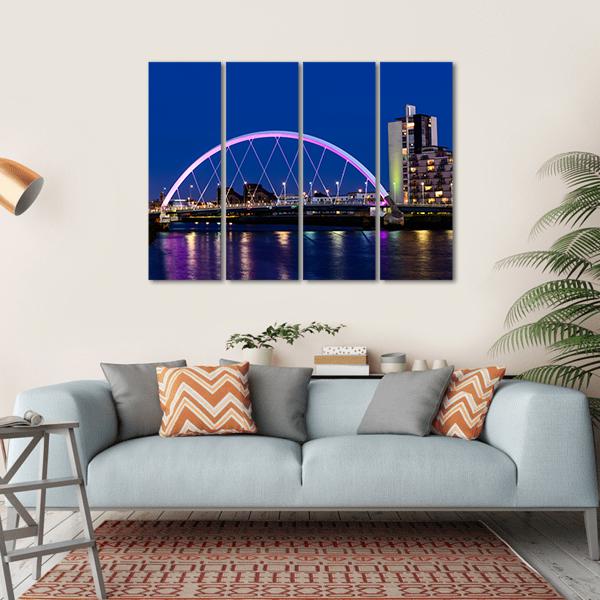 River Clyde At Dusk Canvas Wall Art-4 Horizontal-Gallery Wrap-34" x 24"-Tiaracle