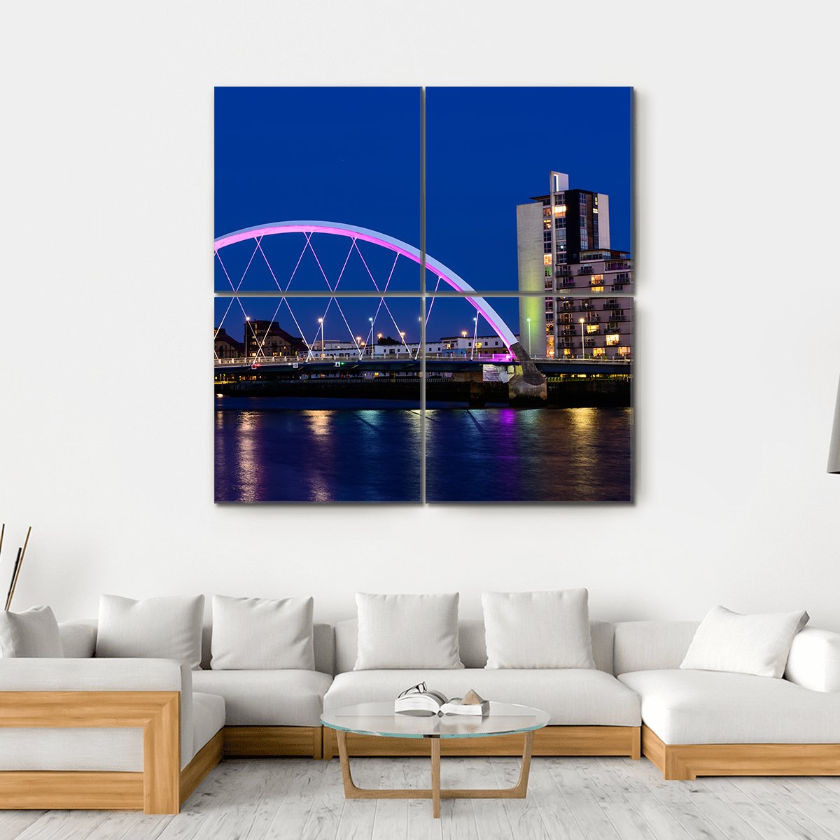 River Clyde At Dusk Canvas Wall Art-4 Square-Gallery Wrap-17" x 17"-Tiaracle