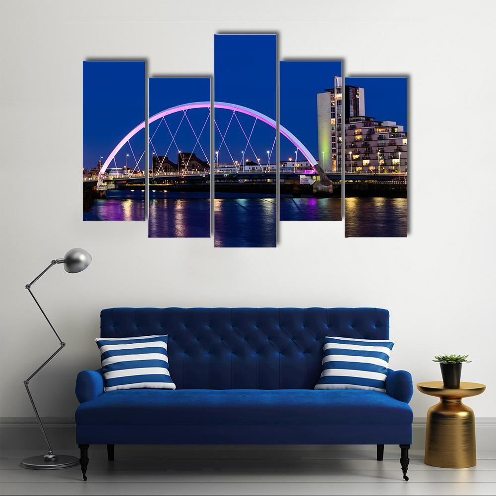 River Clyde At Dusk Canvas Wall Art-5 Pop-Gallery Wrap-47" x 32"-Tiaracle