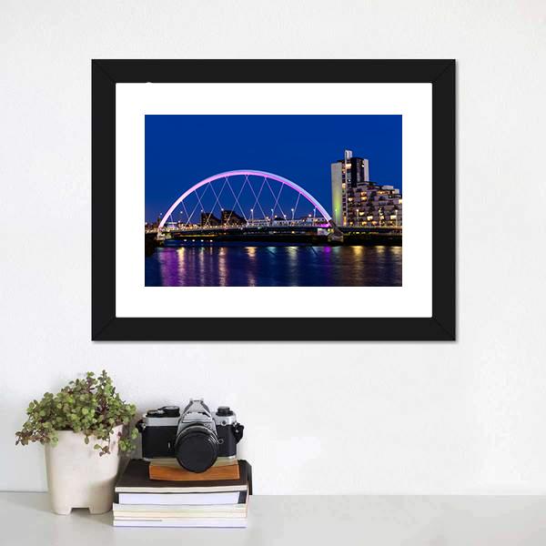 River Clyde At Dusk Canvas Wall Art-3 Horizontal-Gallery Wrap-25" x 16"-Tiaracle