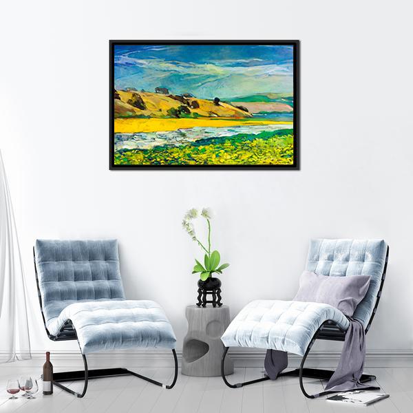 River Coast &amp; Cliffs Canvas Wall Art-1 Piece-Floating Frame-24&quot; x 16&quot;-Tiaracle
