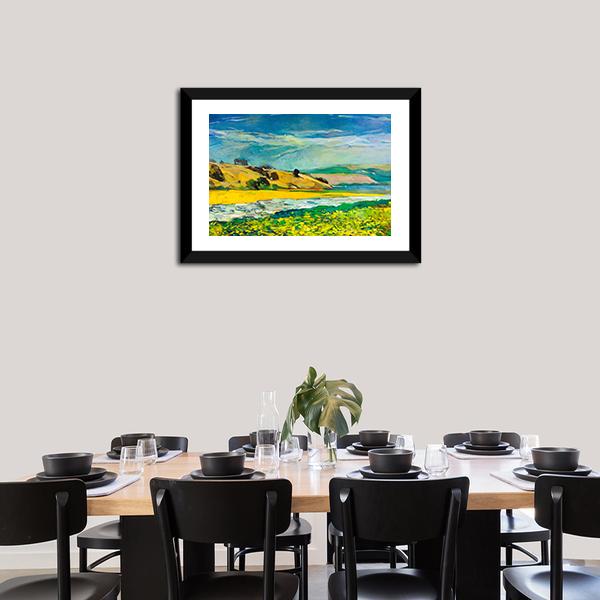 River Coast & Cliffs Panoramic Canvas Wall Art-1 Piece-36" x 12"-Tiaracle