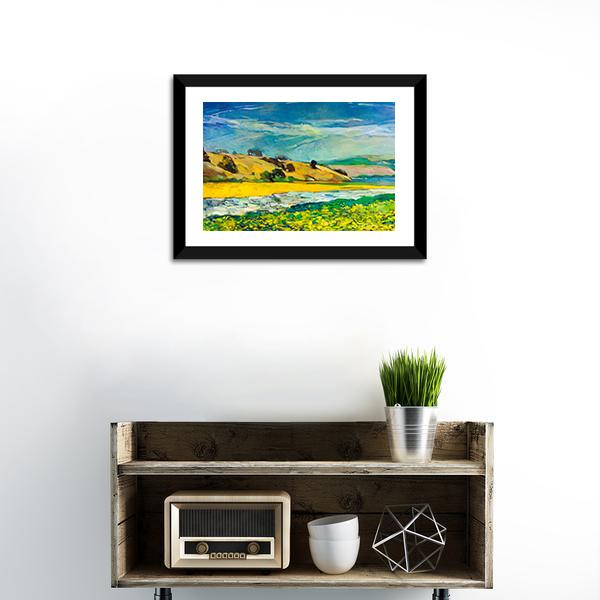 River Coast & Cliffs Panoramic Canvas Wall Art-1 Piece-36" x 12"-Tiaracle