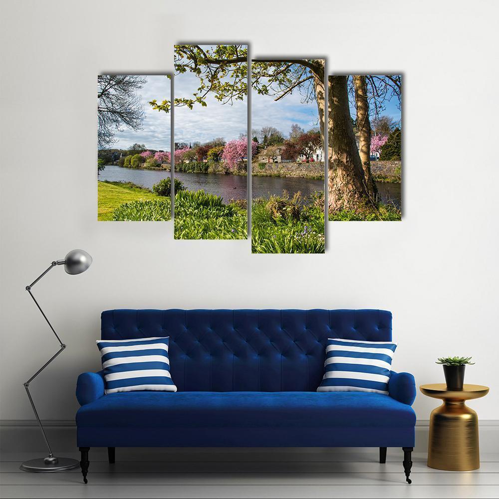River Cree In Newton Stewart Canvas Wall Art-4 Pop-Gallery Wrap-50" x 32"-Tiaracle