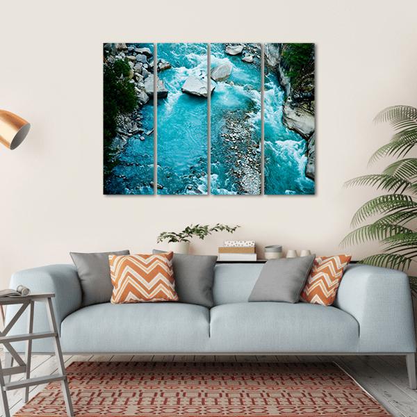 River Ganga In Valley Canvas Wall Art-4 Horizontal-Gallery Wrap-34" x 24"-Tiaracle