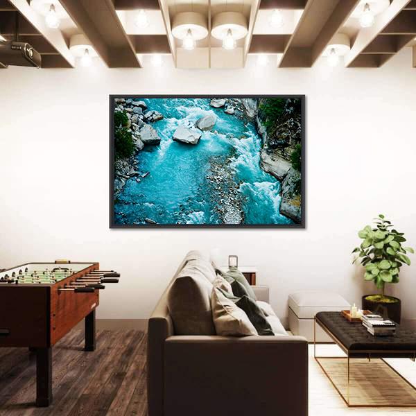 River Ganga In Valley Canvas Wall Art-5 Horizontal-Gallery Wrap-22" x 12"-Tiaracle