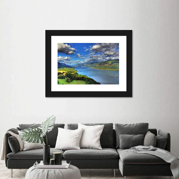 River Gorge In Columbia Canvas Wall Art-3 Horizontal-Gallery Wrap-25" x 16"-Tiaracle