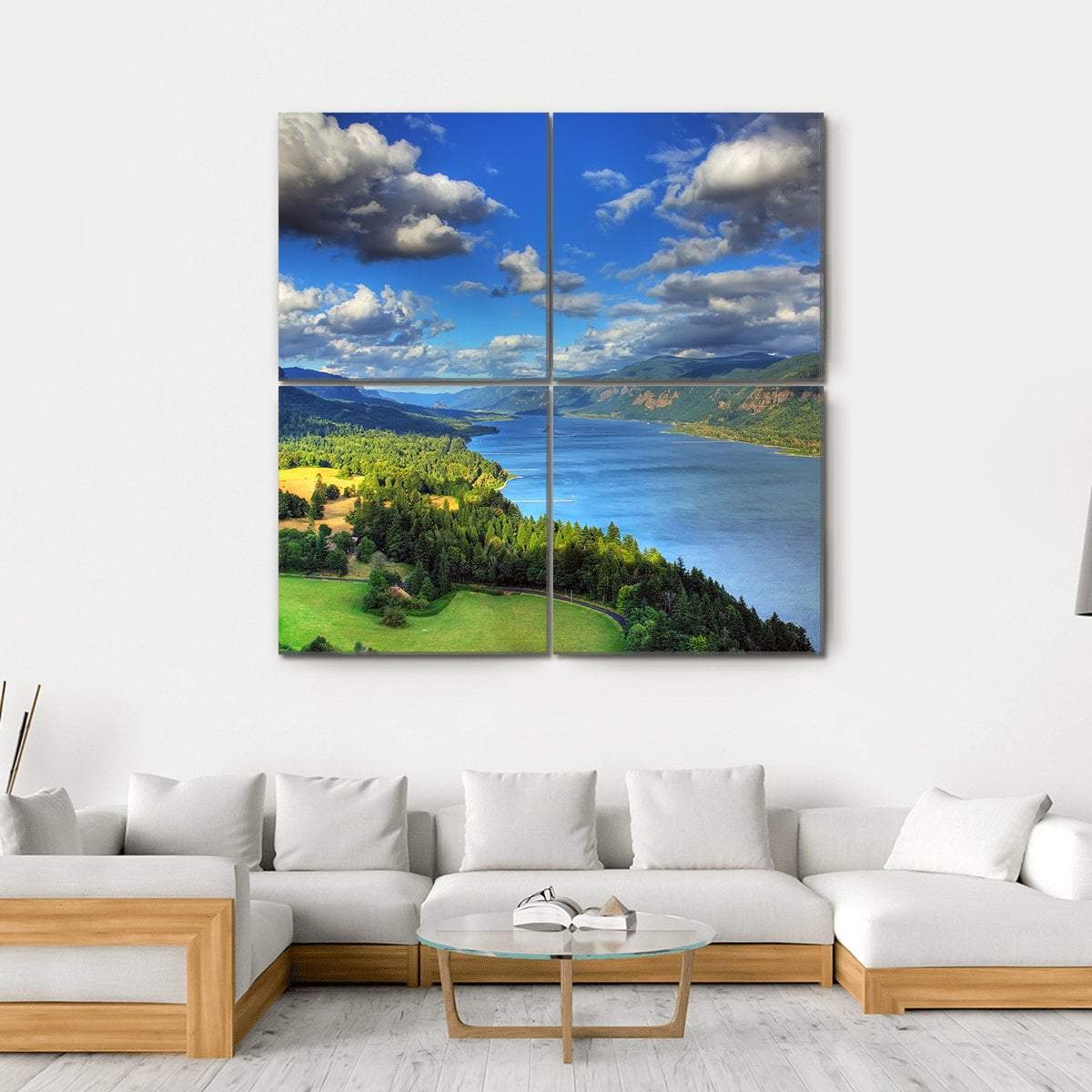 River Gorge In Columbia Canvas Wall Art-4 Square-Gallery Wrap-17" x 17"-Tiaracle