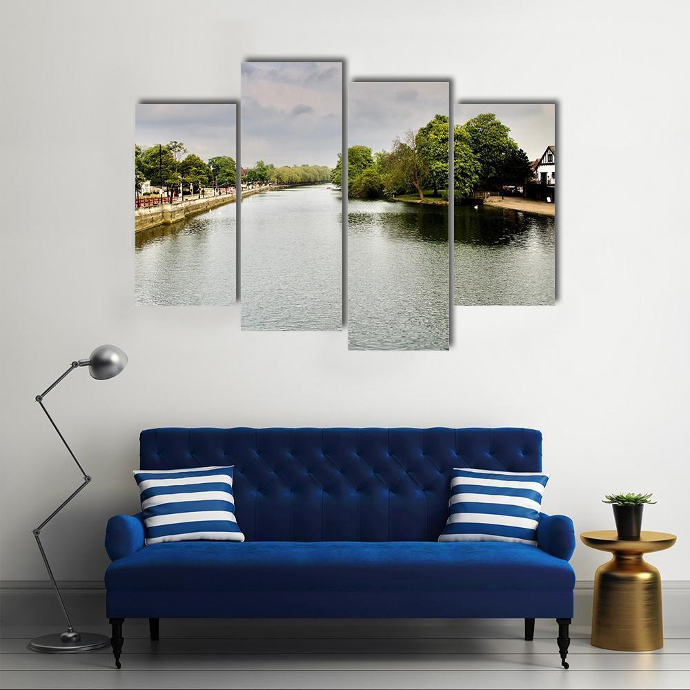River In Bedfordshire Canvas Wall Art-4 Pop-Gallery Wrap-50" x 32"-Tiaracle