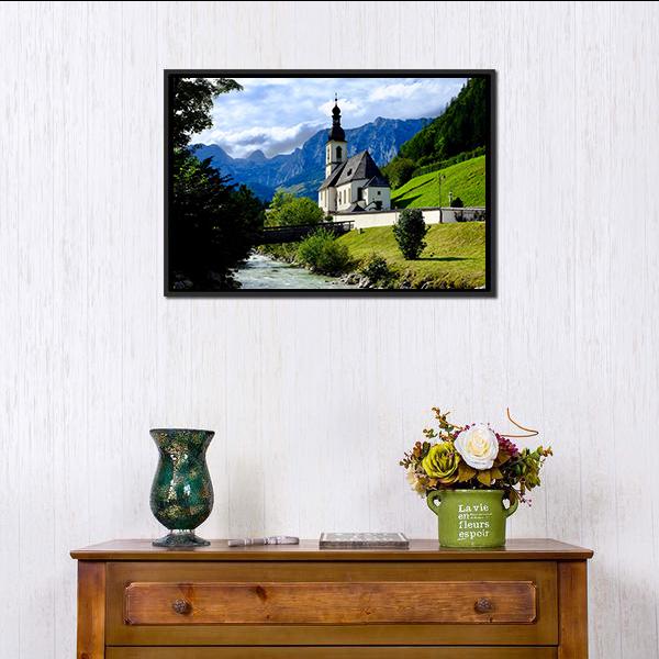 River In Berchtesgaden Canvas Wall Art-3 Horizontal-Gallery Wrap-25" x 16"-Tiaracle
