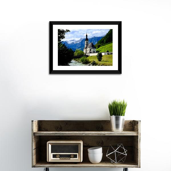 River In Berchtesgaden Canvas Wall Art-1 Piece-Framed Print-20" x 16"-Tiaracle