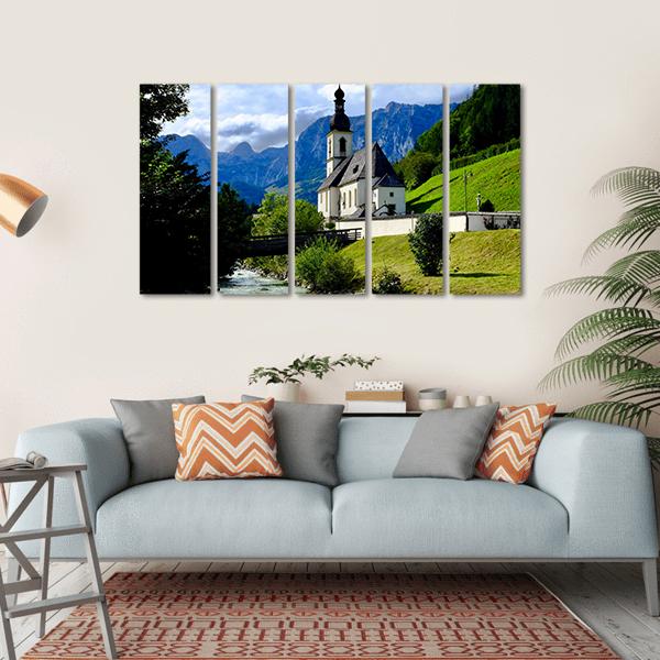 River In Berchtesgaden Canvas Wall Art-5 Horizontal-Gallery Wrap-22" x 12"-Tiaracle