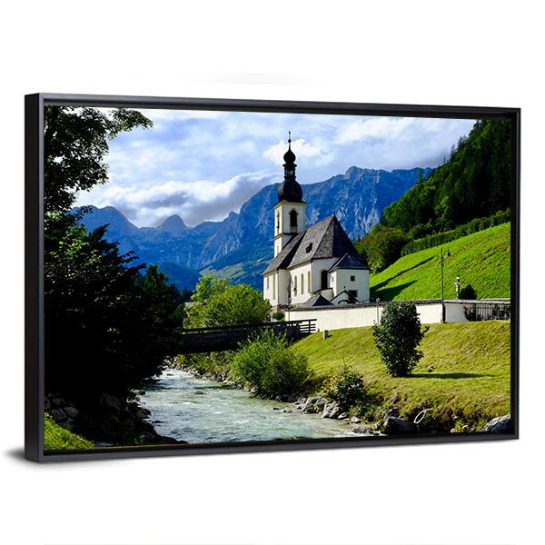 River In Berchtesgaden Canvas Wall Art-3 Horizontal-Gallery Wrap-25" x 16"-Tiaracle