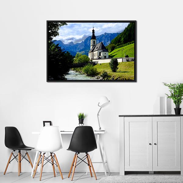 River In Berchtesgaden Canvas Wall Art-3 Horizontal-Gallery Wrap-25" x 16"-Tiaracle