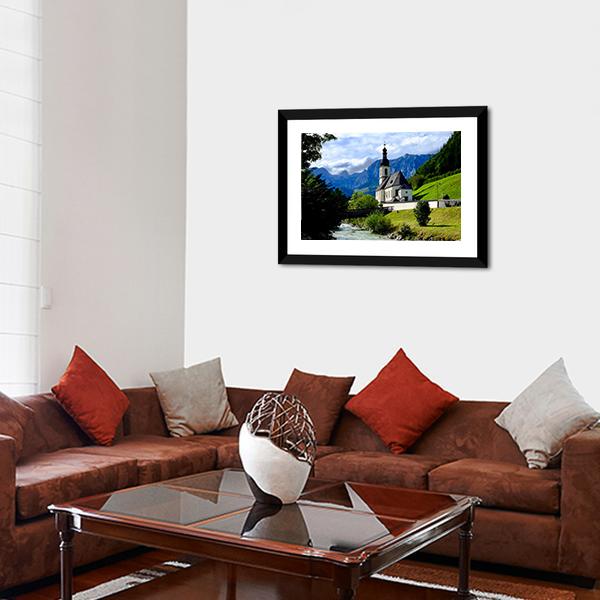 River In Berchtesgaden Canvas Wall Art-5 Horizontal-Gallery Wrap-22" x 12"-Tiaracle