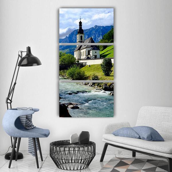 River In Berchtesgaden Vertical Canvas Wall Art-3 Vertical-Gallery Wrap-12" x 25"-Tiaracle