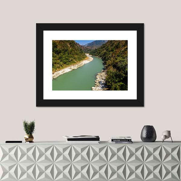 River In Darjeeling Canvas Wall Art-1 Piece-Framed Print-20" x 16"-Tiaracle