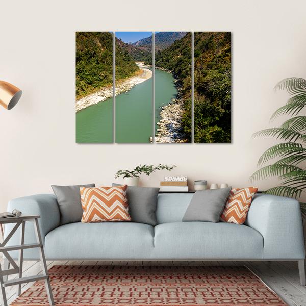 River In Darjeeling Canvas Wall Art-4 Horizontal-Gallery Wrap-34" x 24"-Tiaracle