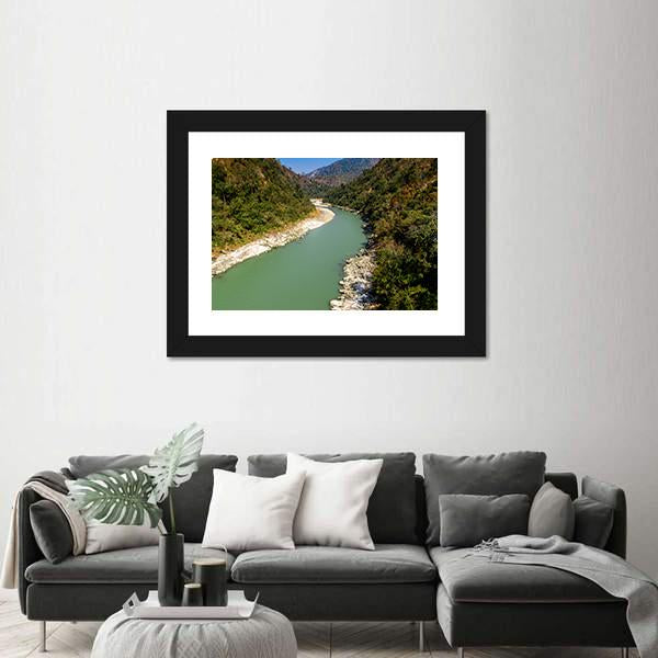 River In Darjeeling Canvas Wall Art-3 Horizontal-Gallery Wrap-25" x 16"-Tiaracle
