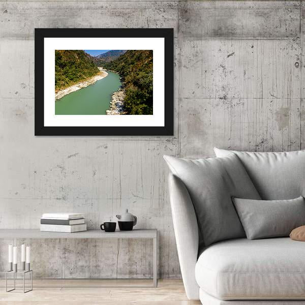 River In Darjeeling Canvas Wall Art-3 Horizontal-Gallery Wrap-25" x 16"-Tiaracle