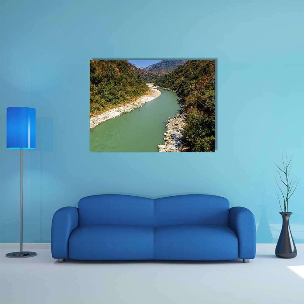 River In Darjeeling Canvas Wall Art-1 Piece-Gallery Wrap-48" x 32"-Tiaracle