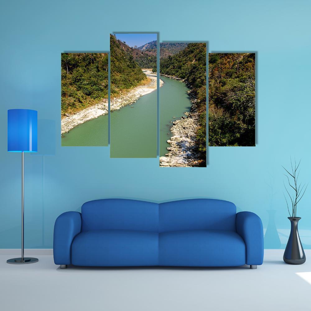 River In Darjeeling Canvas Wall Art-4 Pop-Gallery Wrap-50" x 32"-Tiaracle