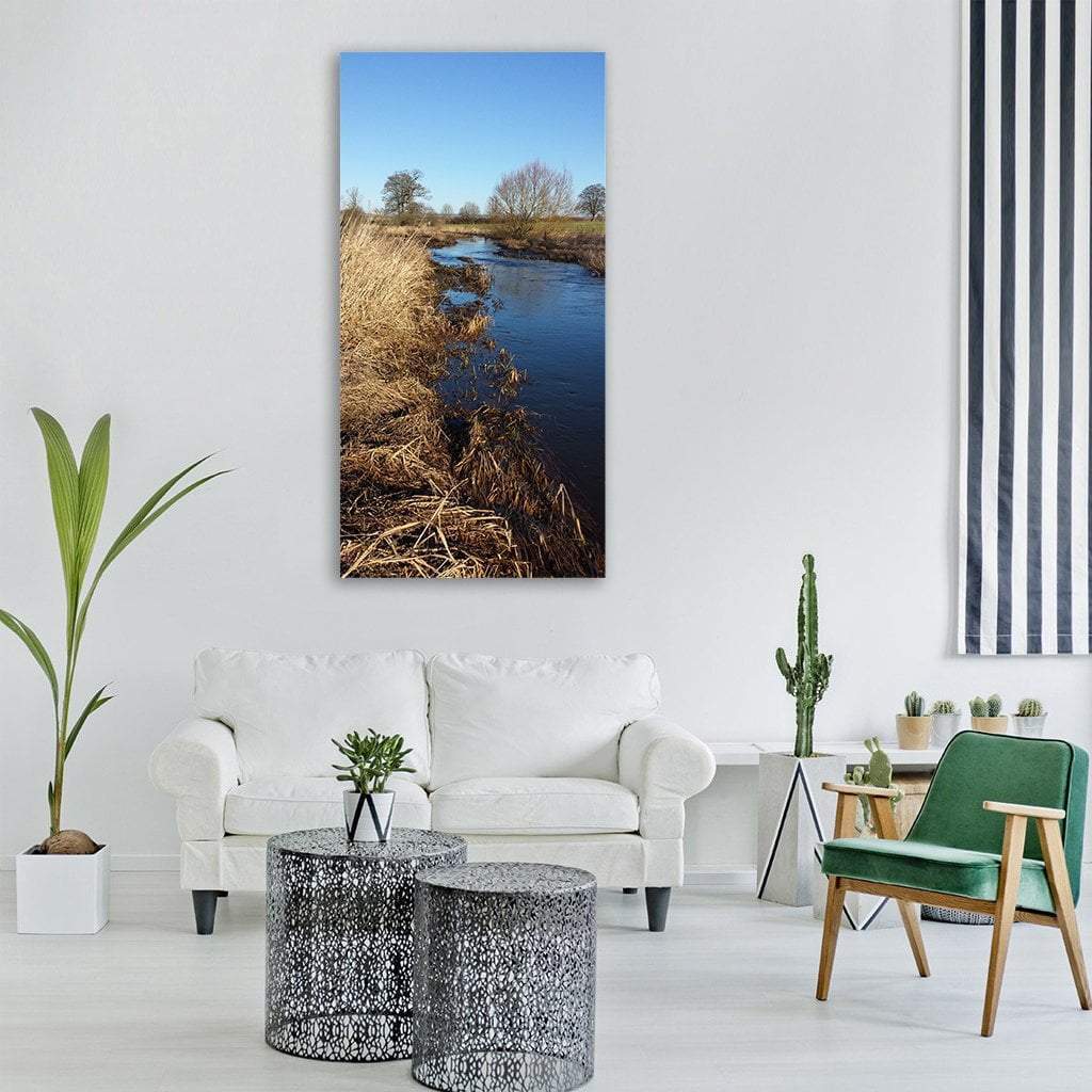 River In Rural Area Vertical Canvas Wall Art-3 Vertical-Gallery Wrap-12" x 25"-Tiaracle