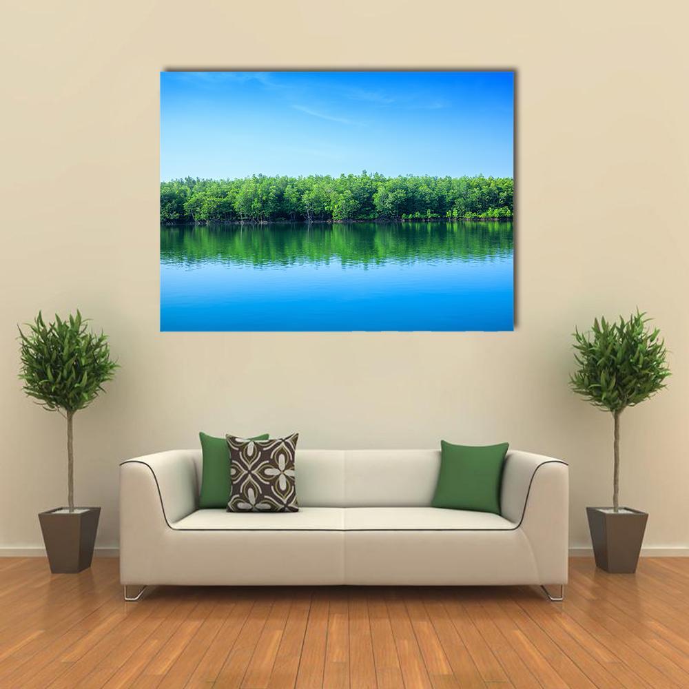 River In Thailand Canvas Wall Art-1 Piece-Gallery Wrap-48" x 32"-Tiaracle