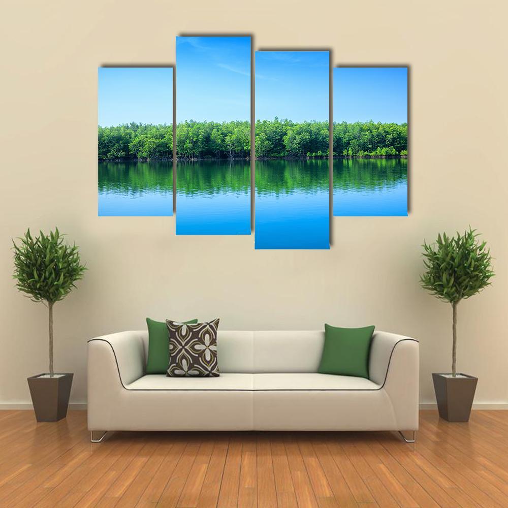 River In Thailand Canvas Wall Art-4 Pop-Gallery Wrap-50" x 32"-Tiaracle