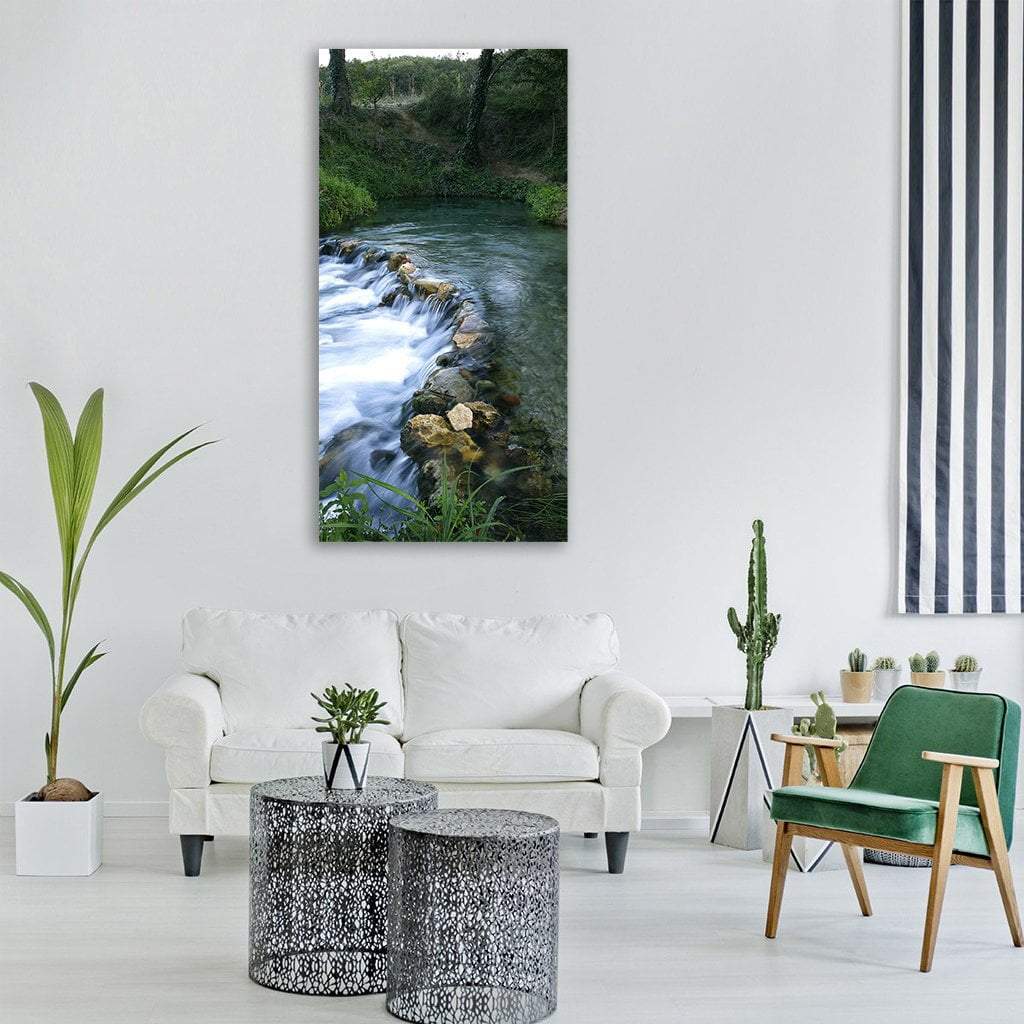 River In Tuscany Vertical Canvas Wall Art-3 Vertical-Gallery Wrap-12" x 25"-Tiaracle