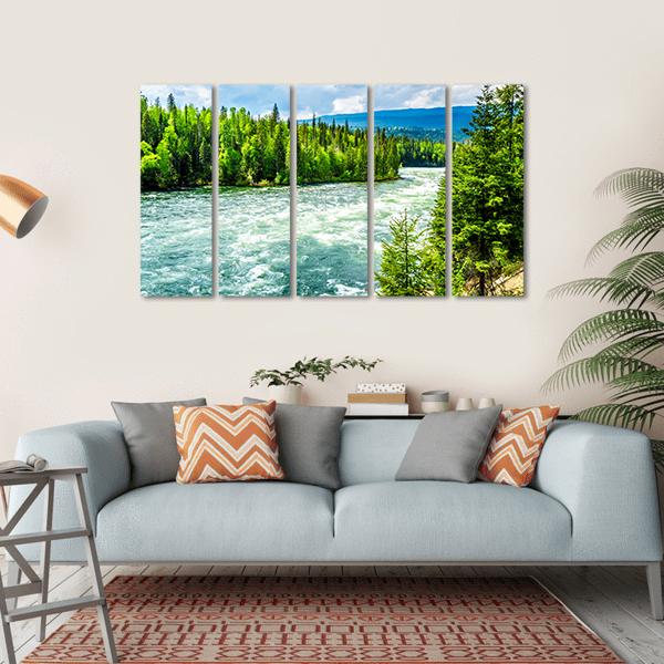 River In Wells Gray Provincial Park In Cariboo Mountain Canvas Wall Art-5 Horizontal-Gallery Wrap-22" x 12"-Tiaracle