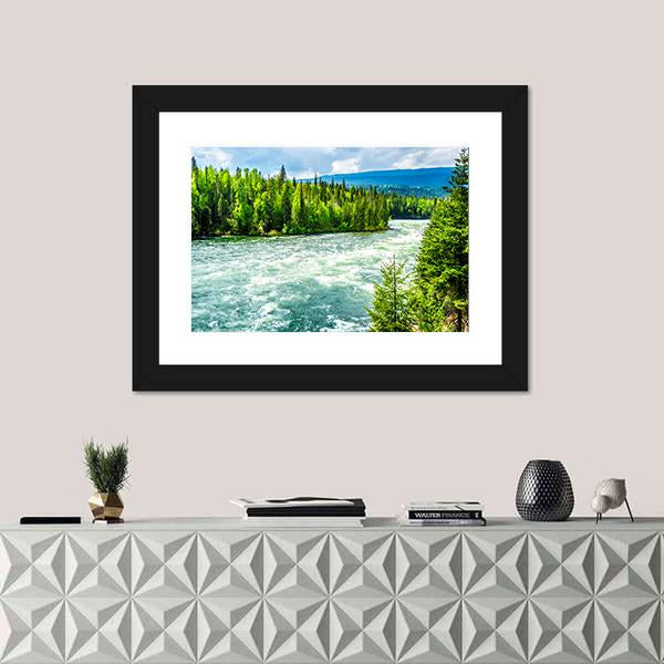 River In Wells Gray Provincial Park In Cariboo Mountains Canvas Wall Art-1 Piece-Framed Print-20" x 16"-Tiaracle