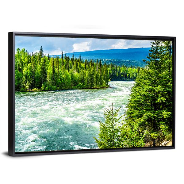 River In Wells Gray Provincial Park In Cariboo Mountains Canvas Wall Art-3 Horizontal-Gallery Wrap-25" x 16"-Tiaracle