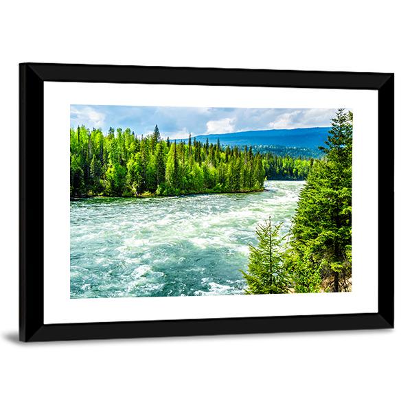 River In Wells Gray Provincial Park In Cariboo Mountains Canvas Wall Art-3 Horizontal-Gallery Wrap-25" x 16"-Tiaracle