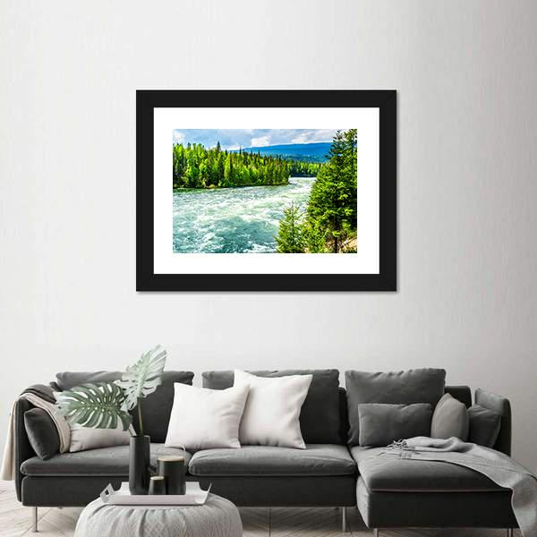 River In Wells Gray Provincial Park In Cariboo Mountains Canvas Wall Art-3 Horizontal-Gallery Wrap-25" x 16"-Tiaracle