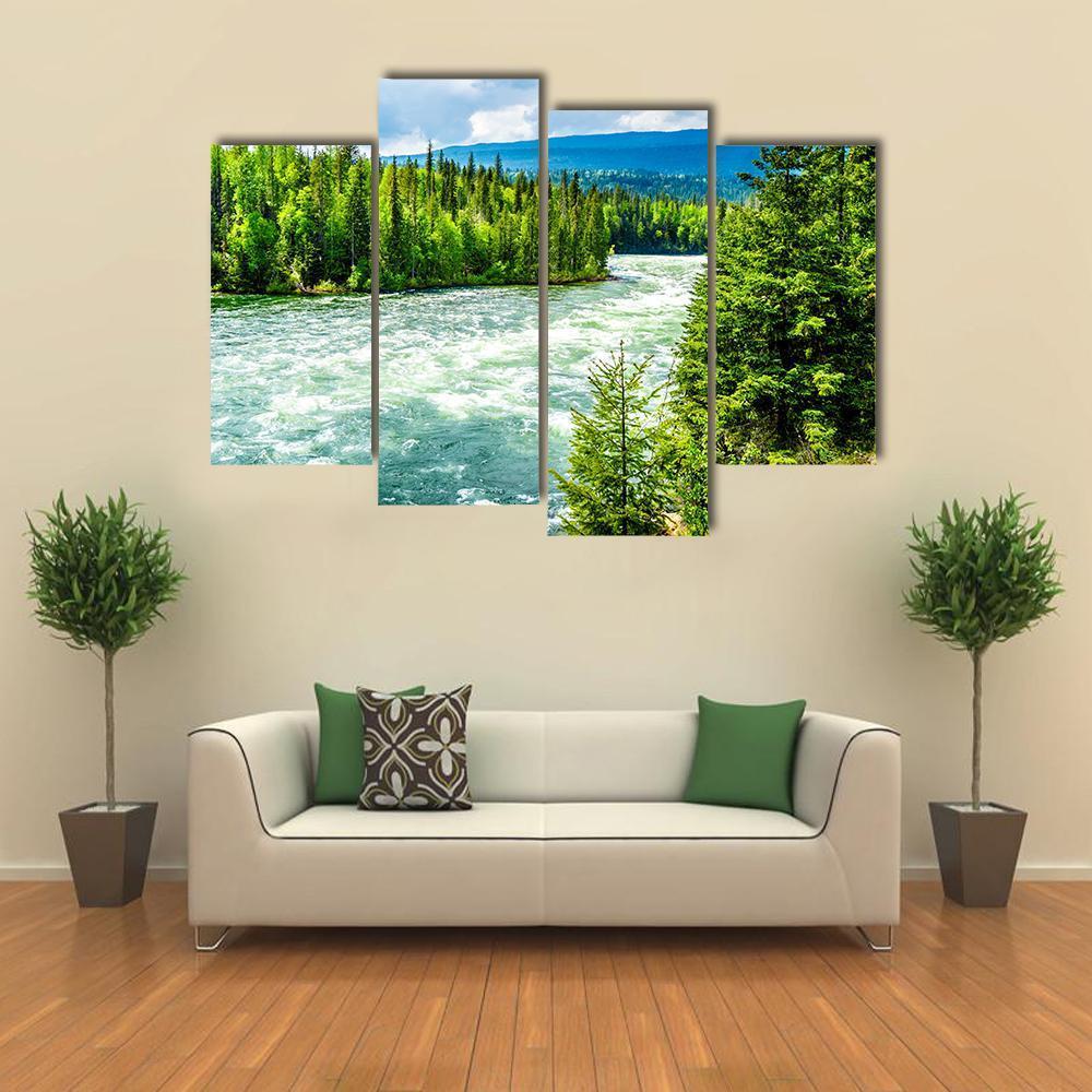 River In Wells Gray Provincial Park In Cariboo Mountains Canvas Wall Art-4 Pop-Gallery Wrap-50" x 32"-Tiaracle