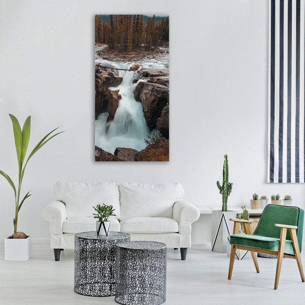 River Lake In Forest Vertical Canvas Wall Art-1 Vertical-Gallery Wrap-12" x 24"-Tiaracle