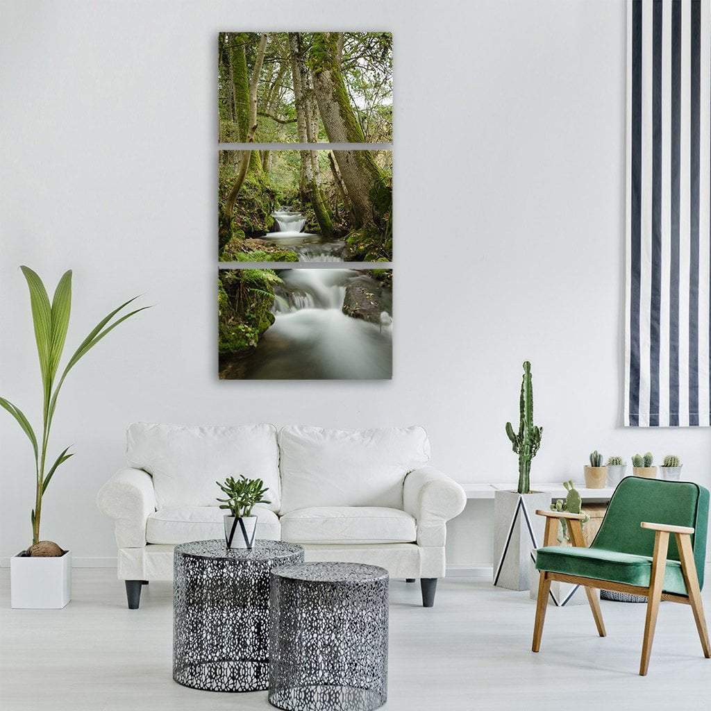 River Long Exposure In Germany Vertical Canvas Wall Art-3 Vertical-Gallery Wrap-12" x 25"-Tiaracle