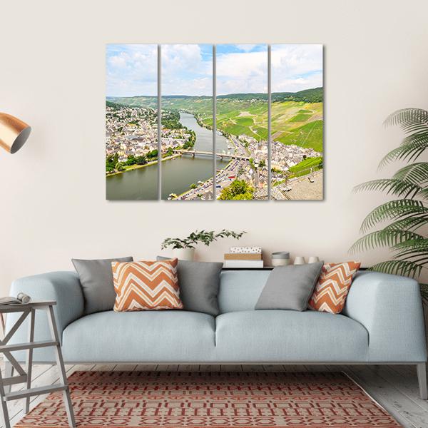 River Mosel In Summer Canvas Wall Art-4 Horizontal-Gallery Wrap-34" x 24"-Tiaracle
