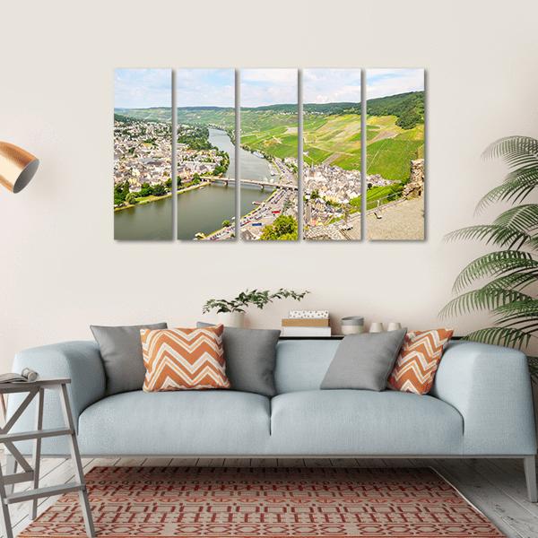 River Mosel In Summer Canvas Wall Art-5 Horizontal-Gallery Wrap-22" x 12"-Tiaracle