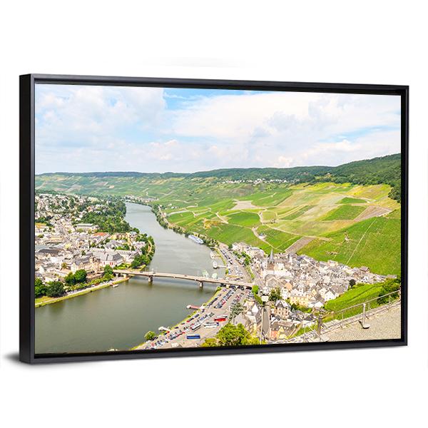 River Mosel In Summer Canvas Wall Art-3 Horizontal-Gallery Wrap-25" x 16"-Tiaracle