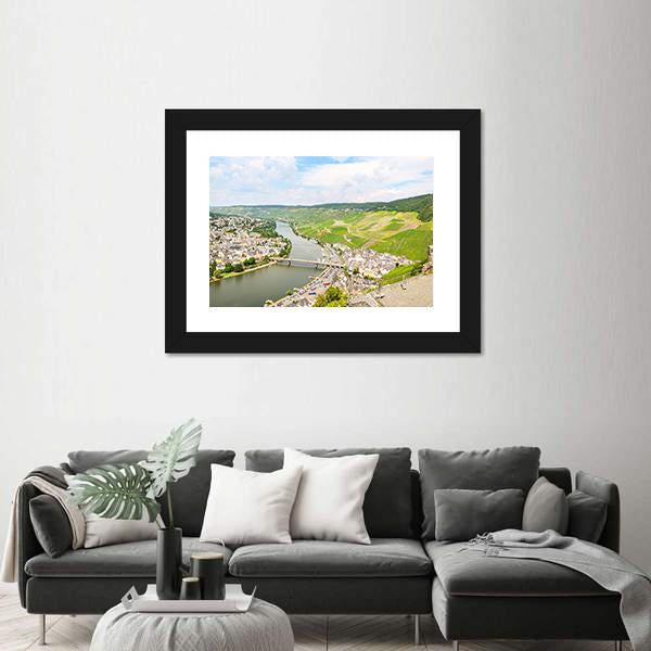 River Mosel In Summer Canvas Wall Art-3 Horizontal-Gallery Wrap-25" x 16"-Tiaracle