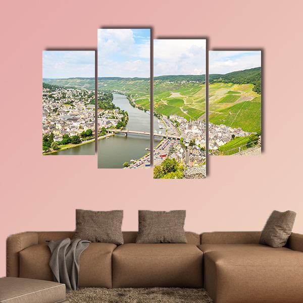 River Mosel In Summer Canvas Wall Art-4 Pop-Gallery Wrap-50" x 32"-Tiaracle