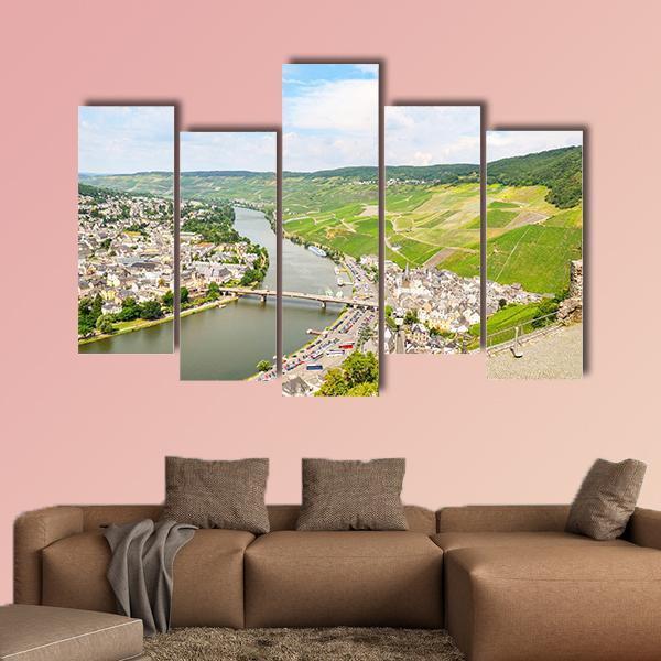 River Mosel In Summer Canvas Wall Art-5 Pop-Gallery Wrap-47" x 32"-Tiaracle