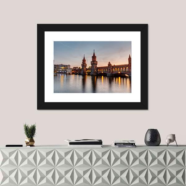 River Spree &amp; Oberbaum Bridge Canvas Wall Art-3 Horizontal-Gallery Wrap-25&quot; x 16&quot;-Tiaracle