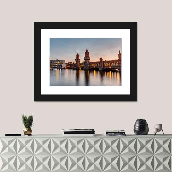 River Spree & Oberbaum Bridge Canvas Wall Art-5 Horizontal-Gallery Wrap-22" x 12"-Tiaracle
