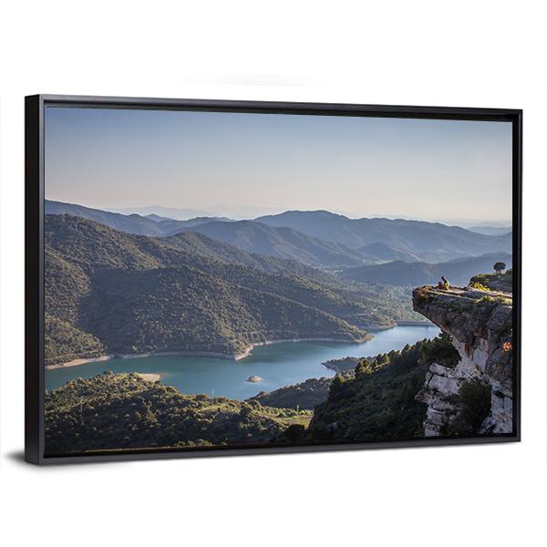 River Surrounded By Mountains Panoramic Canvas Wall Art-1 Piece-36" x 12"-Tiaracle