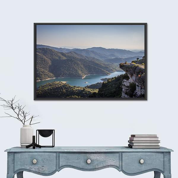 River Surrounded By Mountains Panoramic Canvas Wall Art-1 Piece-36" x 12"-Tiaracle